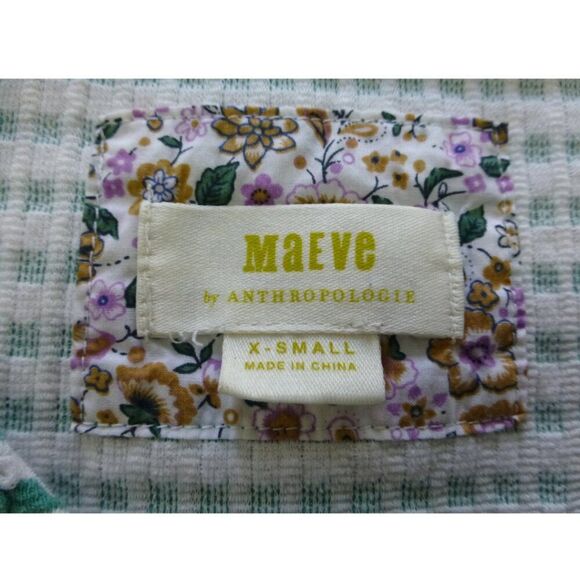 Maeve by Anthropologie Green and White Striped V-Neck Sleeveless Top - Picture 5 of 11